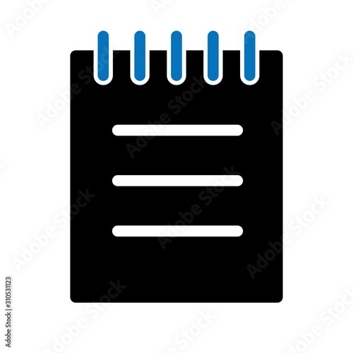 Glyph Note pad icon isolated on background