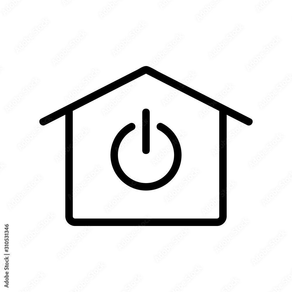 Smart house icon vector. A thin line sign. Isolated contour symbol illustration Smart house icon vector. A thin line sign. Isolated contour symbol illustration