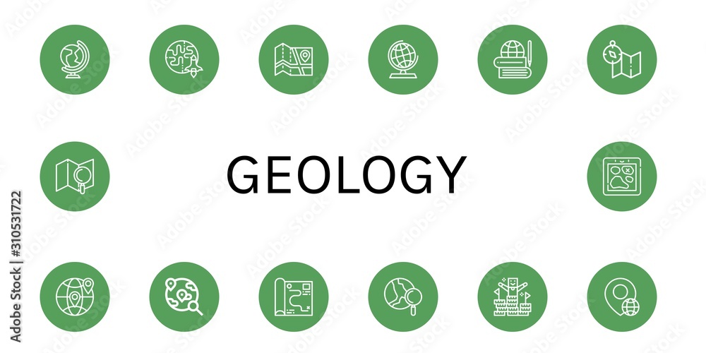 geology simple icons set geology simple icons set