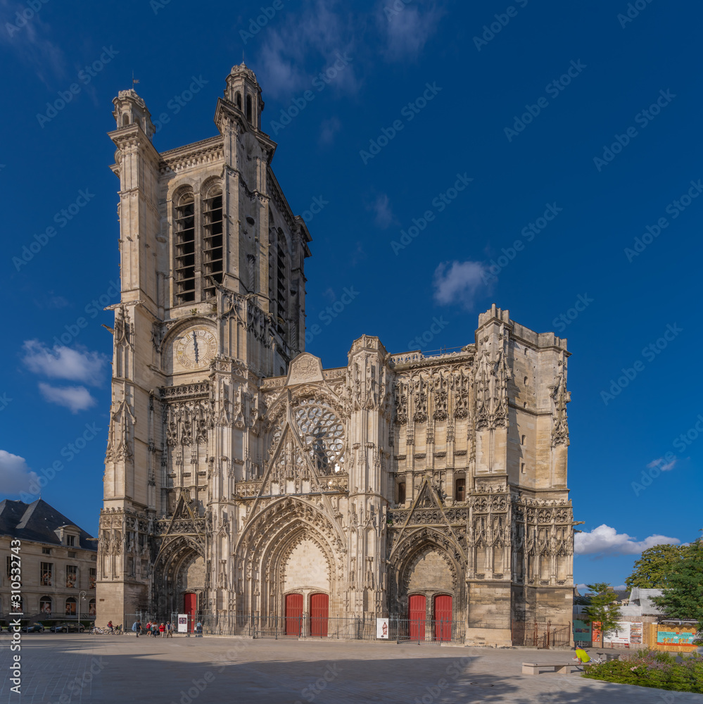 Troyes, France - 09 08 2019: St. Peter St. Paul's Cathedral