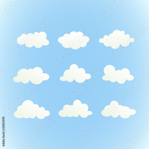 Vector illustration of clouds collection vector illustration