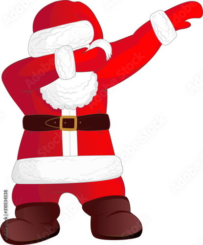 Dabbing Santa Claus on white background.