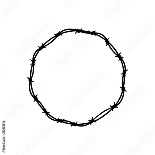 Barbed wire of circle shape