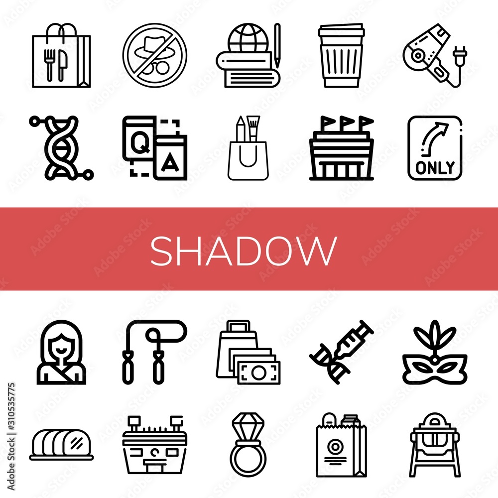 shadow simple icons set shadow simple icons set