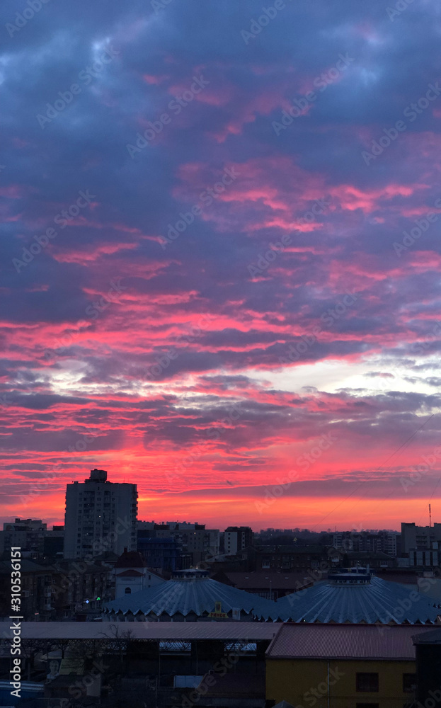 Beautiful sunset on iPhone X, Ukraine, Khmelnitsky (No filters and no processing)