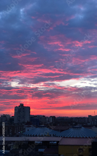 Beautiful sunset on iPhone X  Ukraine  Khmelnitsky  No filters and no processing 
