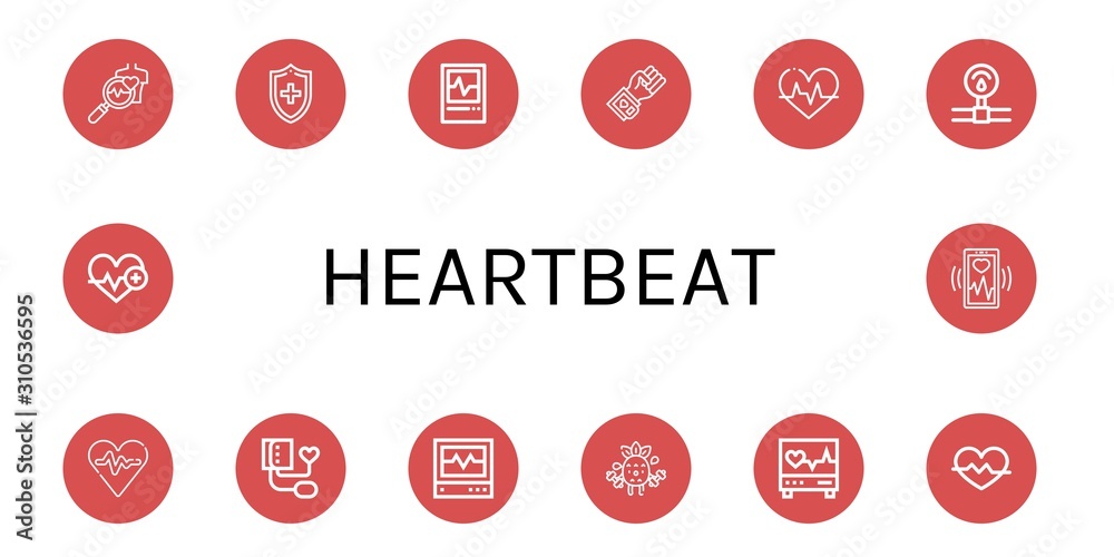 Set of heartbeat icons Set of heartbeat icons