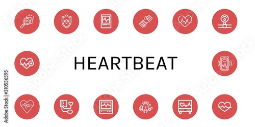 Set of heartbeat icons