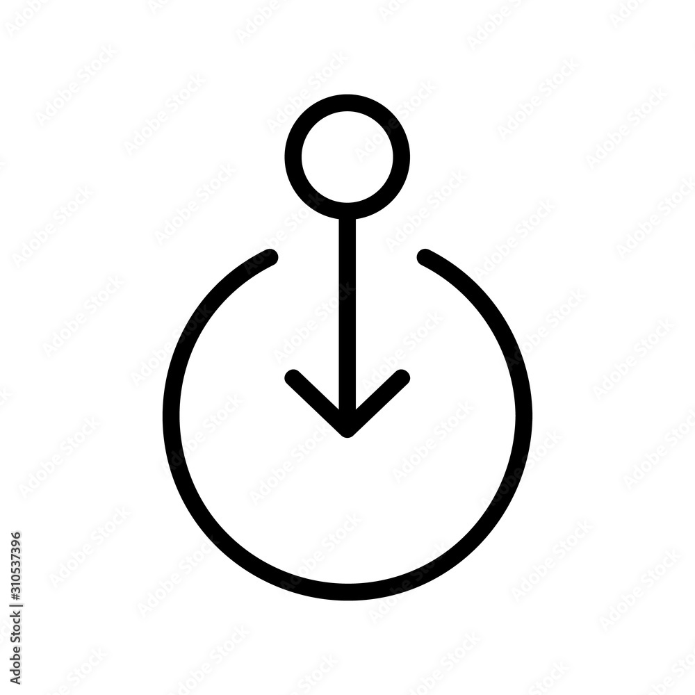 Scroll the screen icon vector. A thin line sign. Isolated contour symbol illustration Scroll the screen icon vector. A thin line sign. Isolated contour symbol illustration