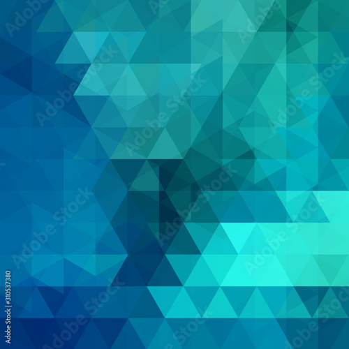 Blue abstract mosaic background. Triangle geometric background. Design elements. Vector illustration