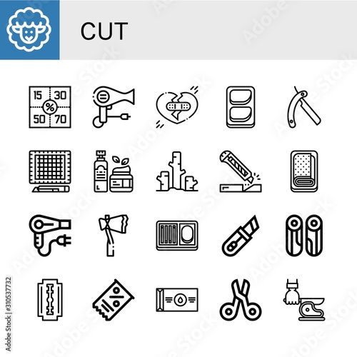 Set of cut icons
