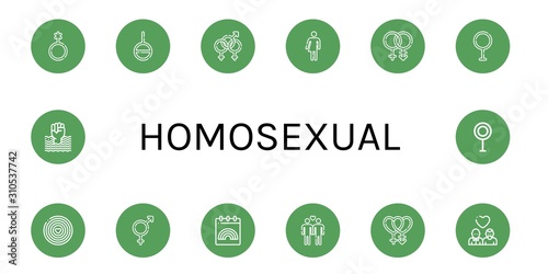 Set of homosexual icons