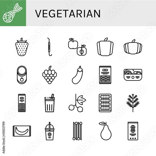 vegetarian icon set