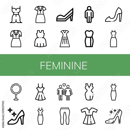 feminine icon set