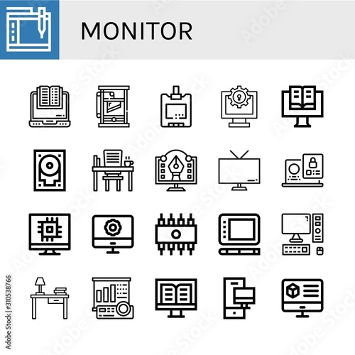 monitor icon set
