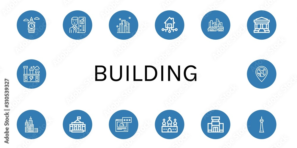 building simple icons set building simple icons set