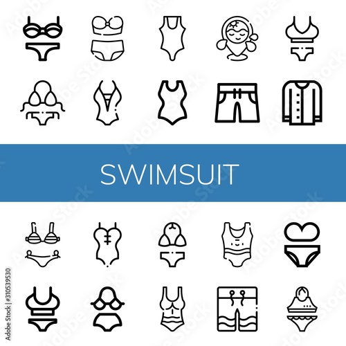 Set of swimsuit icons