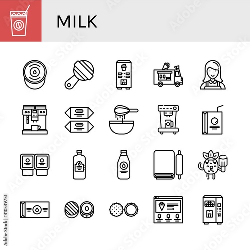 milk simple icons set