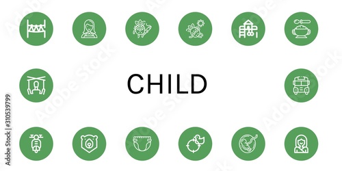 child simple icons set