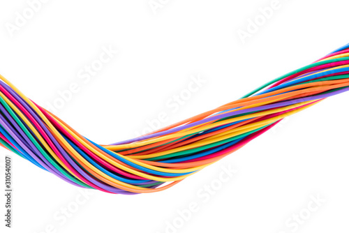 Electrical wiring isolated on white background