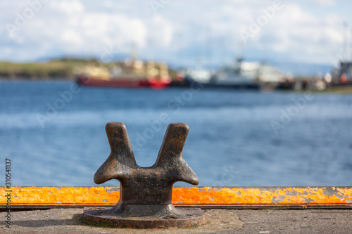 Mooring Cleat Dockside Killybegs Fishing Port County Donegal Ireland photo