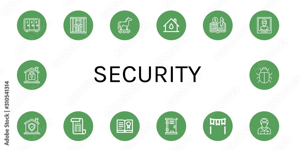 security simple icons set security simple icons set