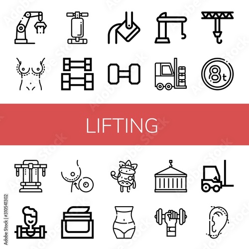 Set of lifting icons photo