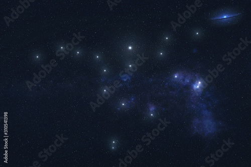 Fototapeta Naklejka Na Ścianę i Meble -  Ursa major Constellation stars in outer space. Zodiac Sign Aquarius constellation stars. Elements of this image were furnished by NASA 