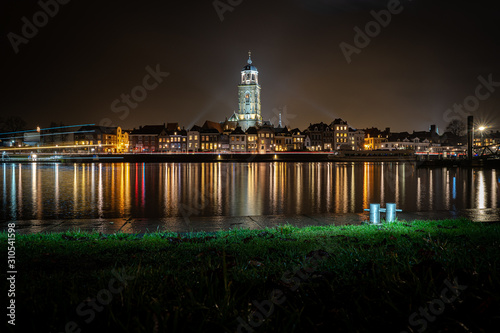 Deventer, the Netherlands, Dutch city at night, Overijssel photo