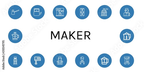maker simple icons set