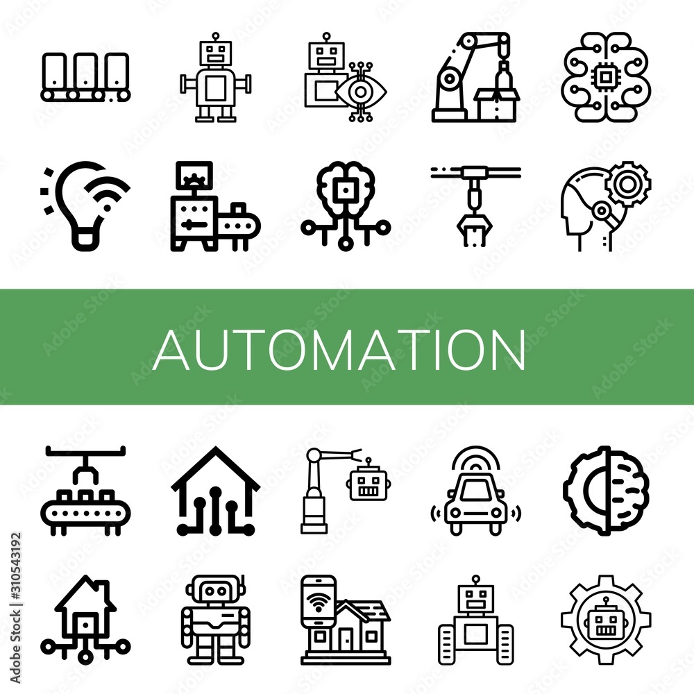 Set of automation icons Set of automation icons