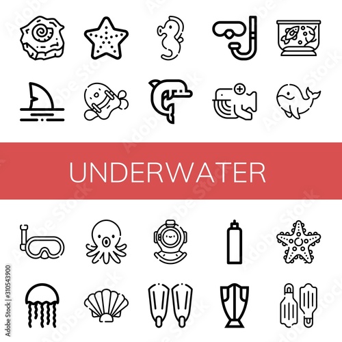underwater icon set