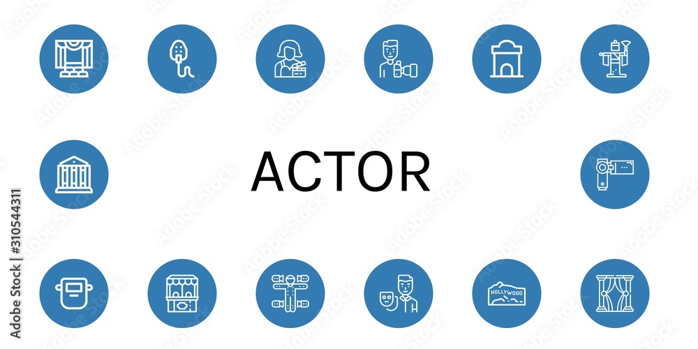 actor simple icons set actor simple icons set