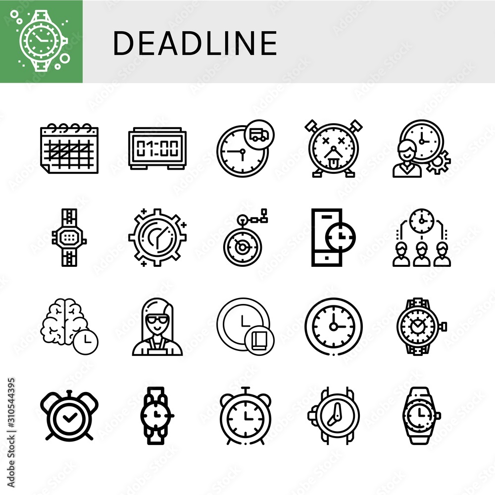 deadline simple icons set deadline simple icons set