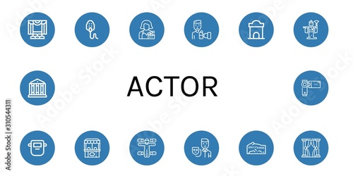 actor simple icons set
