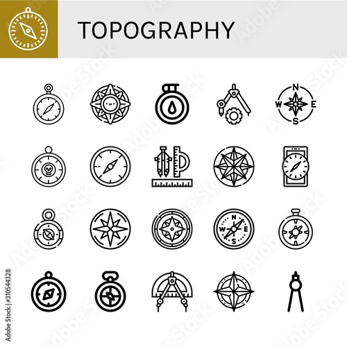 Set of topography icons