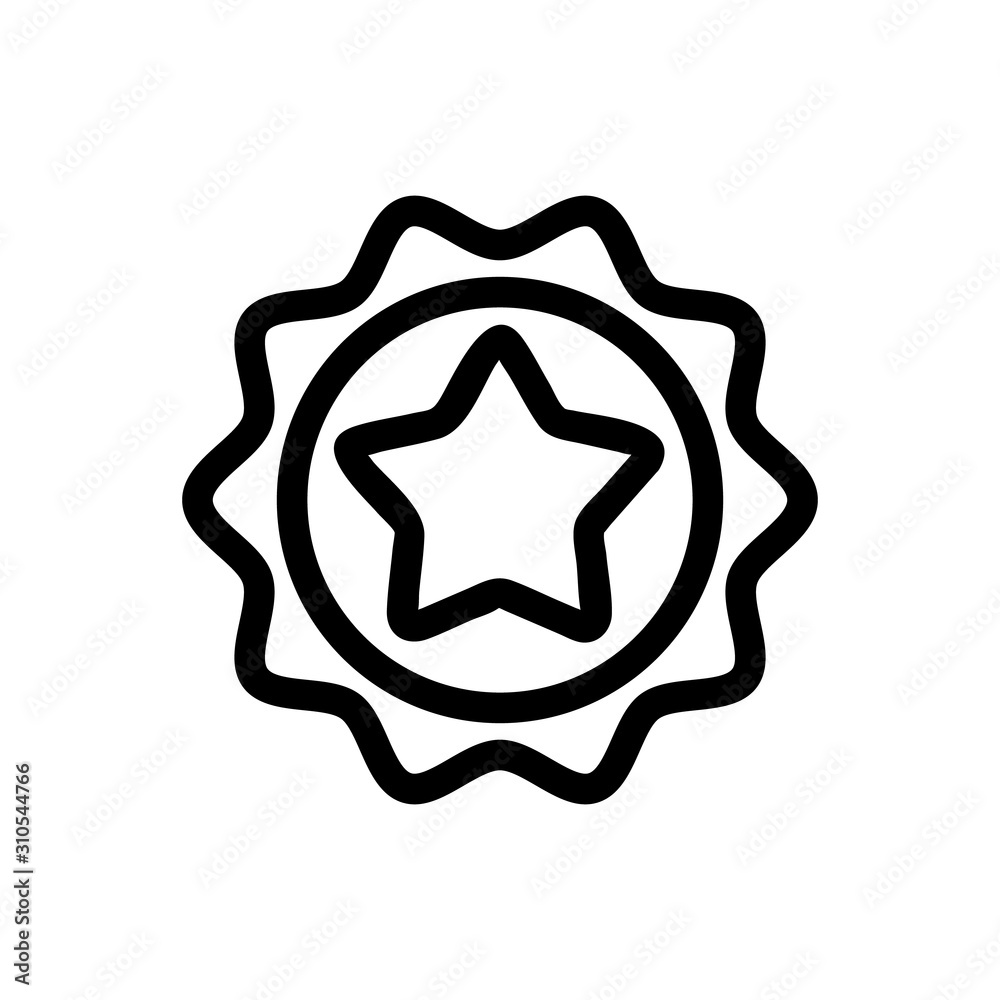 Star quality icon vector. A thin line sign. Isolated contour symbol illustration Star quality icon vector. A thin line sign. Isolated contour symbol illustration