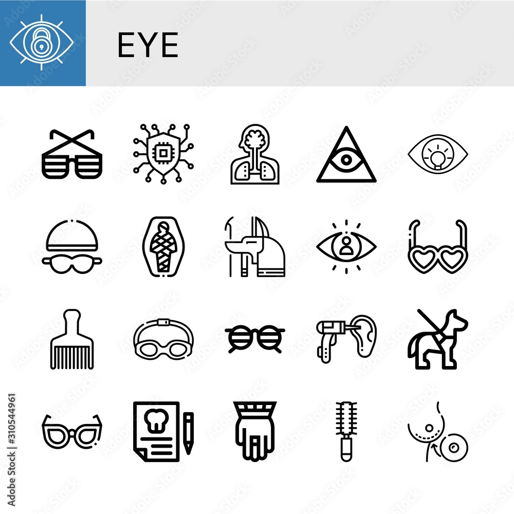 Naklejka premium eye simple icons set