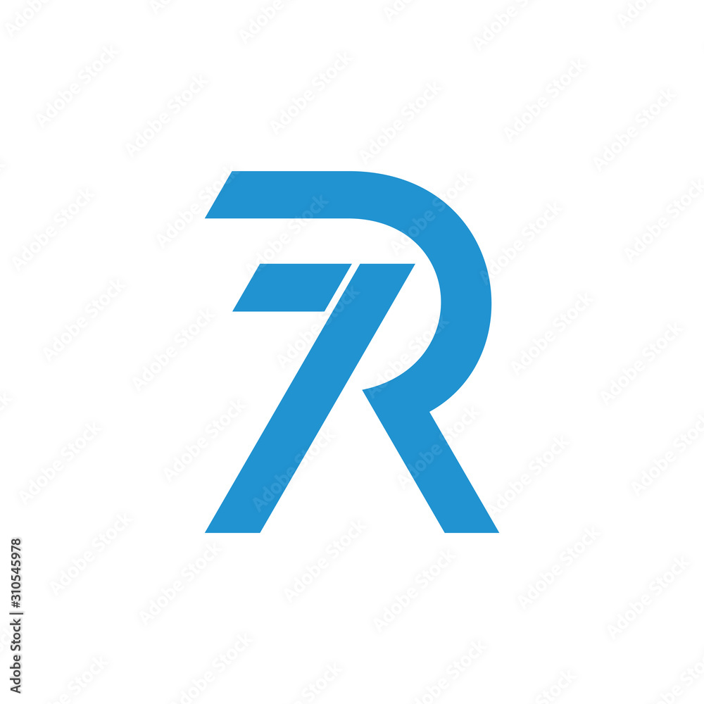 letter 7r simple geometric logo vector letter 7r simple geometric logo vector
