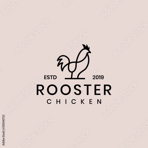 Modern rooster  logo Premium Vector