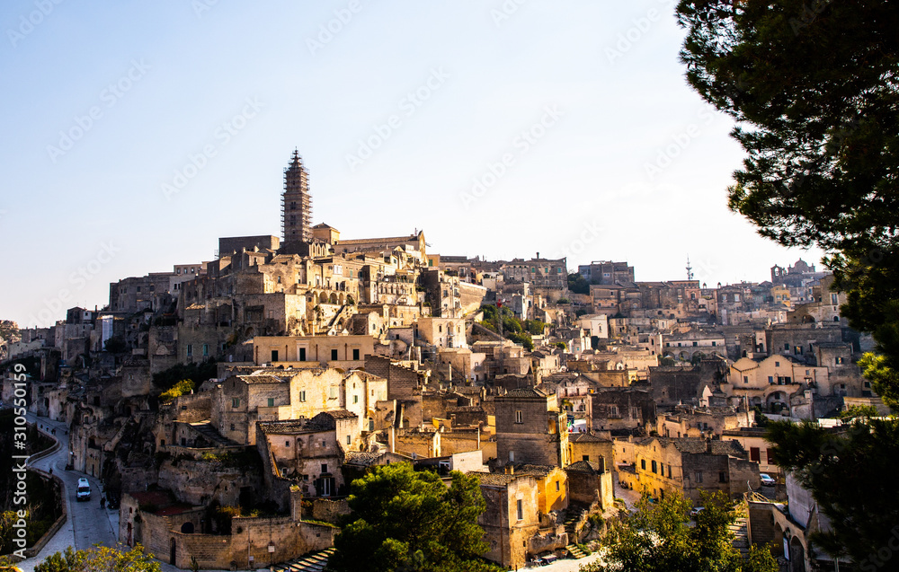 View of Matera old town, South Italy