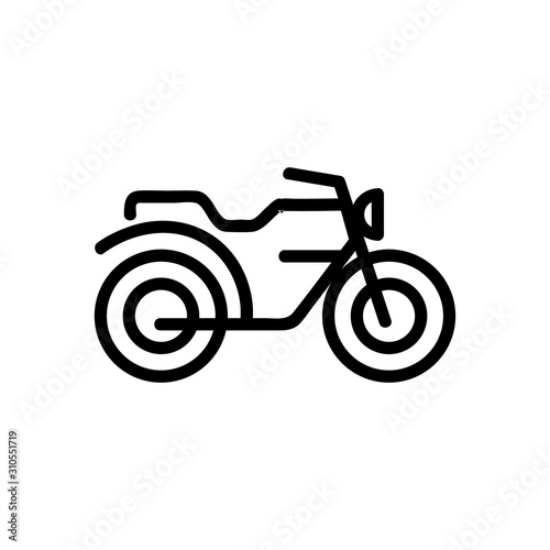 motorcycle icon vector. A thin line sign. Isolated contour symbol illustration