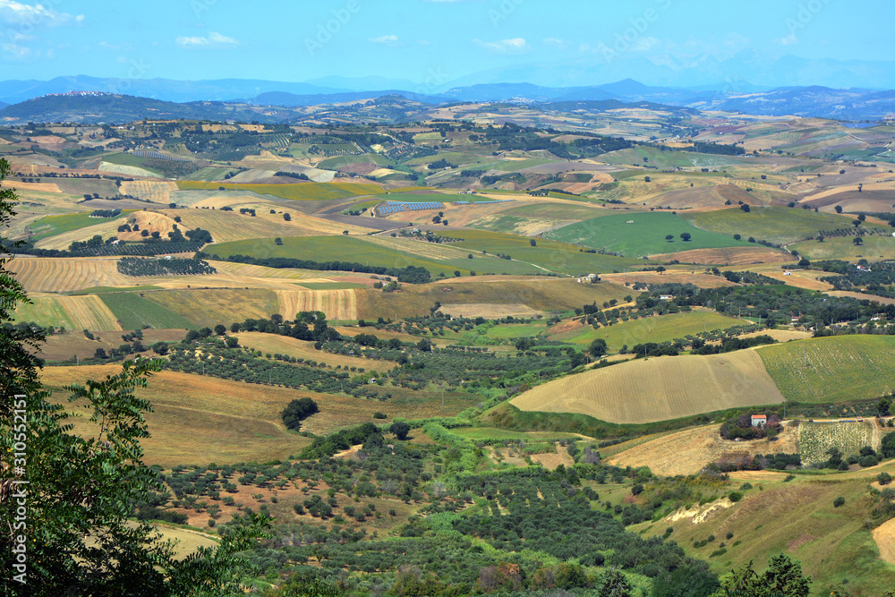 Sunny landscapes in the Molise countryside in  southern Italy.
