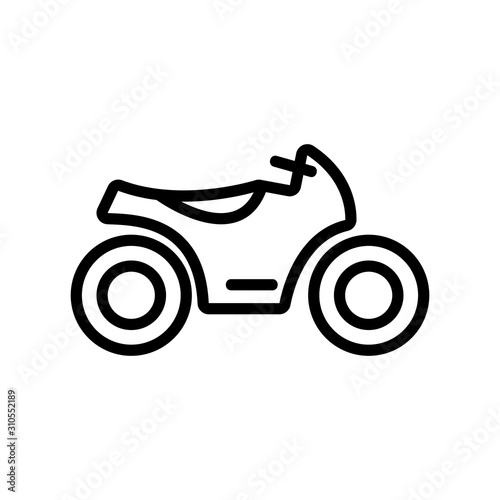 motorcycle icon vector. A thin line sign. Isolated contour symbol illustration