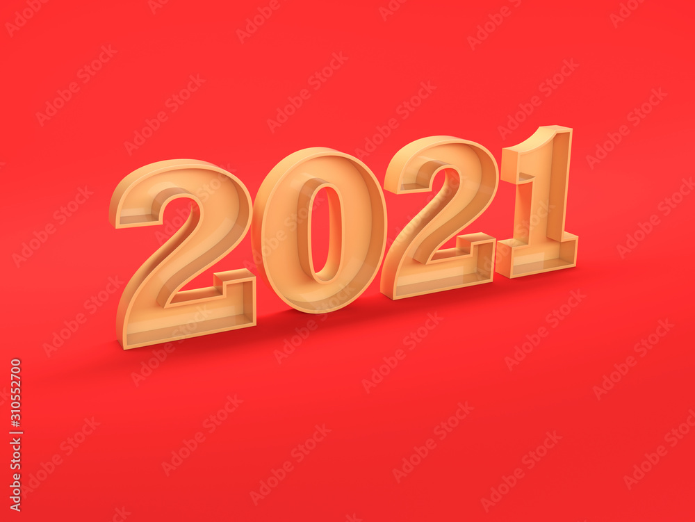 New Year 2021 Creative Design Concept - 3D Rendered Image	