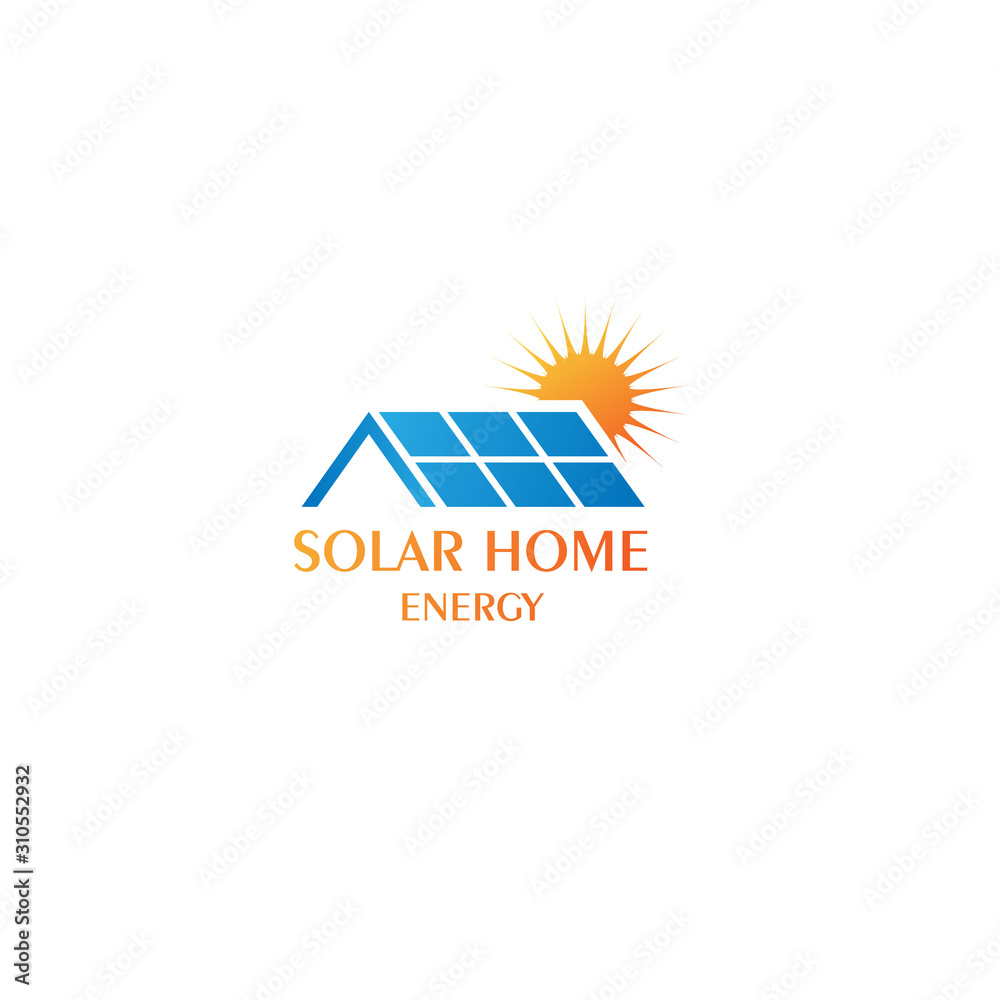 Fototapeta premium home sun solar tech energy logo design template