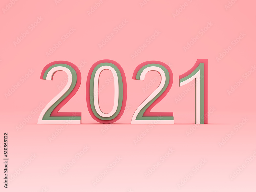New Year 2021 Creative Design Concept - 3D Rendered Image New Year 2021 Creative Design Concept - 3D Rendered Image