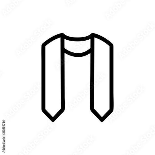 Cape graduate icon vector. A thin line sign. Isolated contour symbol illustration