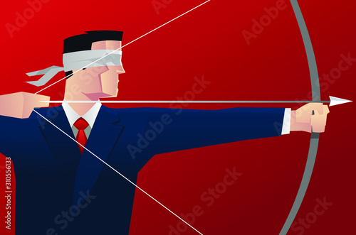 businessman shooting arrow