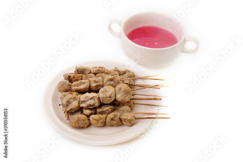 Barbecue stick fish sate  an asian cuisine made from fish and flour..